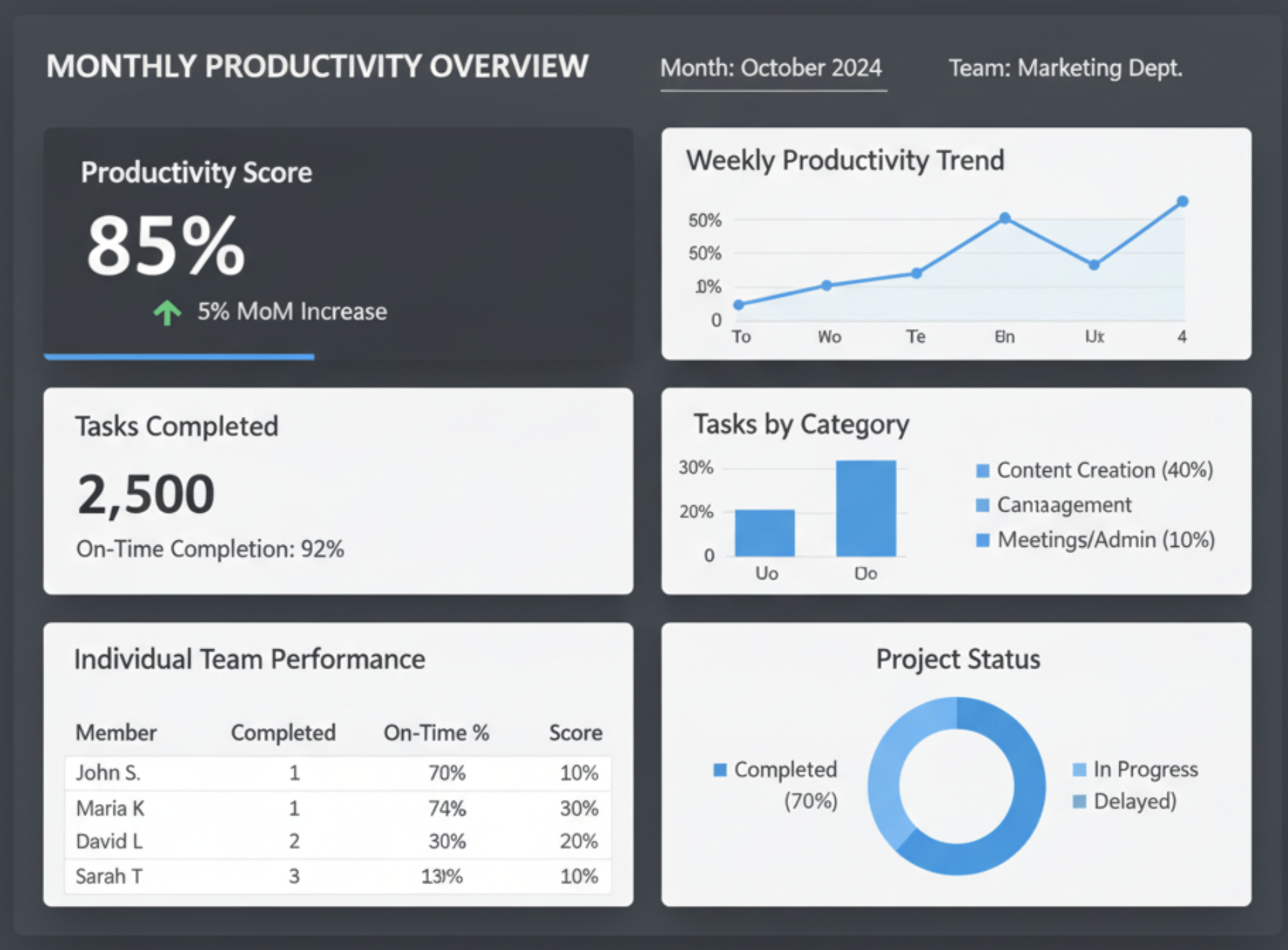 Monthly Productivity Reports